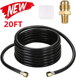 Conjunto de manguera de propano de 20 pies y llamarada hembra de 3/8" para parrilla de gas, autocaravana, fogata - Imagen 1 de 12