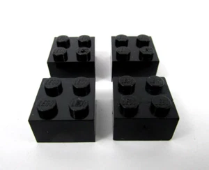 LEGO x4 Black Brick 2x2 Réf 3003 - Foto 1 di 1