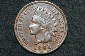 1891 Indian Head Cent * VF/XF *  NICE BROWN * FULL LIBERTY * FREE SHIPPING - Picture 1 of 2