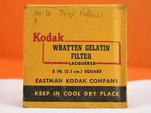 Kodak WRATTEN #15 G YELLOW FILTER For B&W Contrast 2X2 - Picture 1 of 1