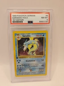1999 Pokémon Tedesco #6 Garados Halo quasi nuovo di zecca 1a edizione PSA 8 gradi - Foto 1 di 4