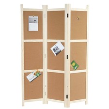 Paravento divisore HWC-G52 3 pannelli bacheca sughero 2x120x166cm