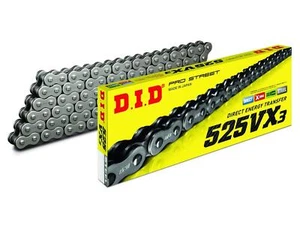 DID 525 VX3 B&B X-Ring cadena moto negra con cerradura de remache 110 eslabones - Imagen 1 de 3