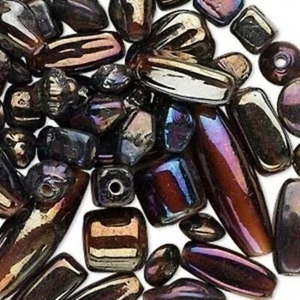50g Bulk Handcrafted India Lampwork Glass Beads Mix Tortoise Brown Luster - Picture 1 of 1