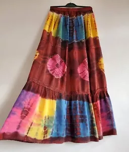 π Handmade Bohemian Tie-Dye Maxi Skirt 6/8/10 Tall β Festival & Casual Chic π - Picture 1 of 2