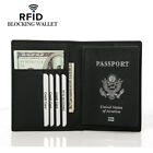 Portfel paszportowy na karty pokładowe, etui na karty blokujące RFID dwustronny portfel dla mężczyzn