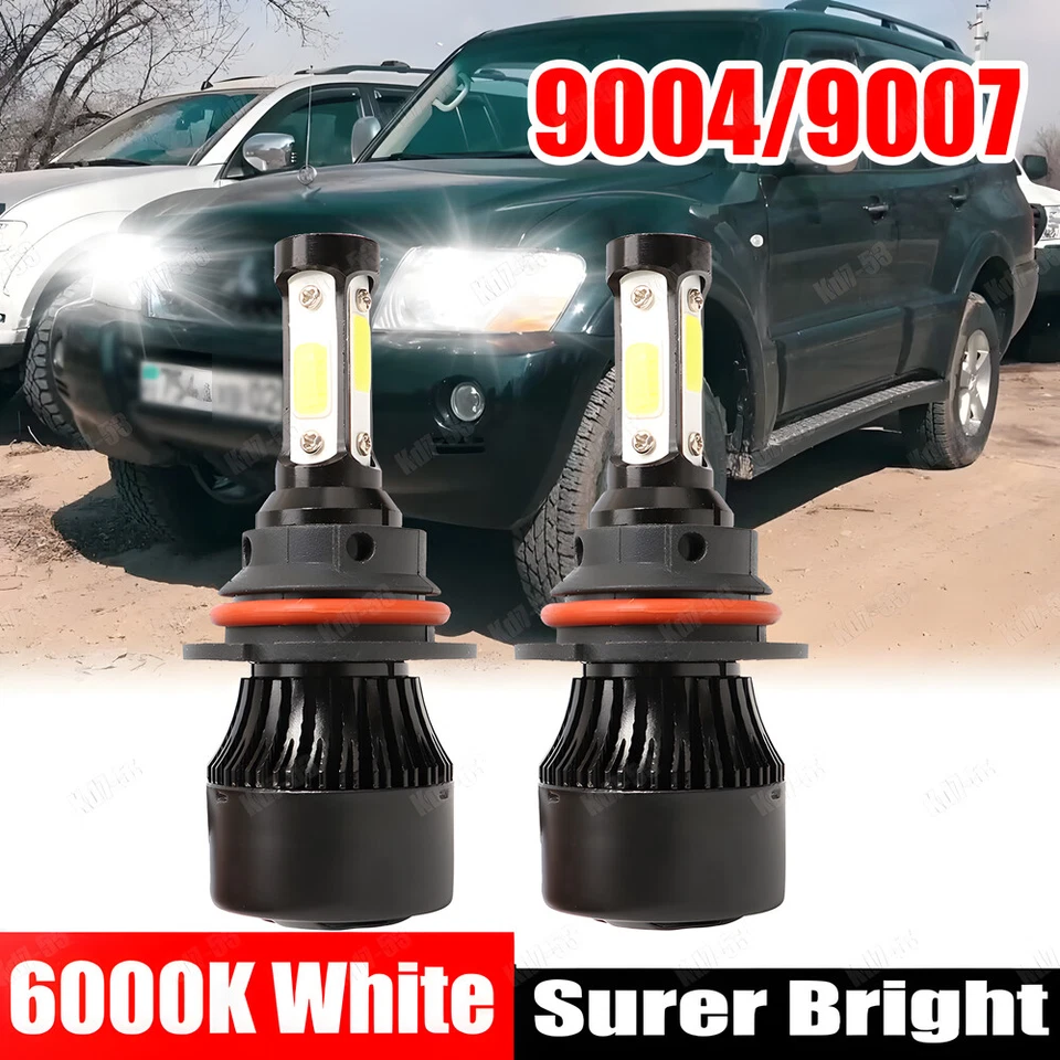 Kit de faros LED para MONTERO SPORT 2000-2004 9007 HB5 bombillas blancas haz alto-bajo Foto 1 de 4