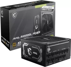 (Reacondicionado de fábrica) FUENTE DE ALIMENTACIÓN GAMING MSI MAG A1000GL PCIE5 80 DORADO 1000W - Imagen 1 de 5