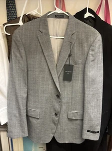 John Varvatos Suit Jacket Mens Size 40 Reg Black Wool Single Needle Delancy SB  - Picture 1 of 3