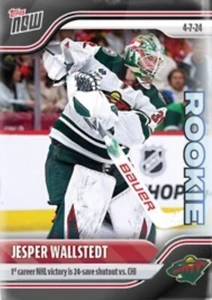 2023-24 TOPPS NOW NHL ROOKIE STICKER MINNESOTA WILD JESPER WALLSTEDT #167 - Picture 1 of 1