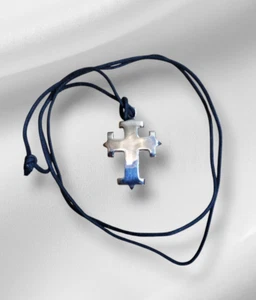 RLM Robert Lee Morris Cruz Pesada Colgante Collar en Cordón Plata de Ley .925 - Imagen 1 de 10