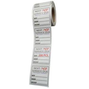 200pcs Labels Oil Change Service Reminder Stickers Car Sticker Durable Clear Lit - Picture 1 of 9