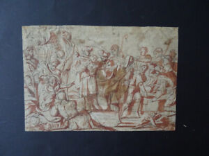 ITALIAN-GENOVESE SCH. 17thC - BIBLICAL SCENE BY SALVATORE CASTIGLIONE - FINE INK