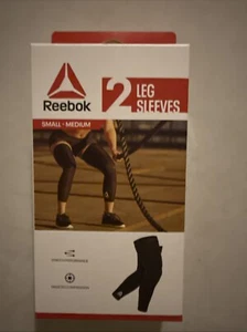 REEBOK ACTIVCHILL COMPRESSION LEG SLEEVES, BLACK, SMALL/MEDIUM - PAIR - Picture 1 of 2