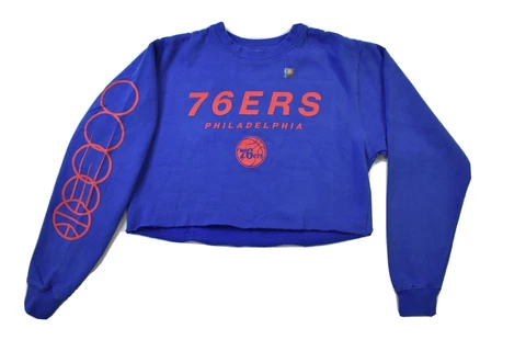 JUnk Food Womens NBA Philadelphia 76ers Cut Cropped Fleece Sweatshirt New XS-XL Cover