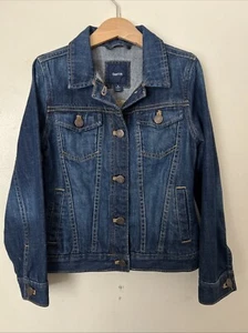 GAPkids Girls Blue Jean Trucker Denim Jacket M 8-9 CUTE & EUC GAP - Picture 1 of 7