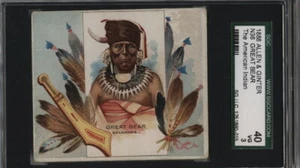 1888 N36 Allen & Ginter American Indian Chiefs - Great Bear - SGC 3 VG - Picture 1 of 2