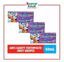 DUNSPEN Hapee Kiddie Anti-Cavity Toothpaste Juicy Grapes Flavor 50mL (Set of 6) 