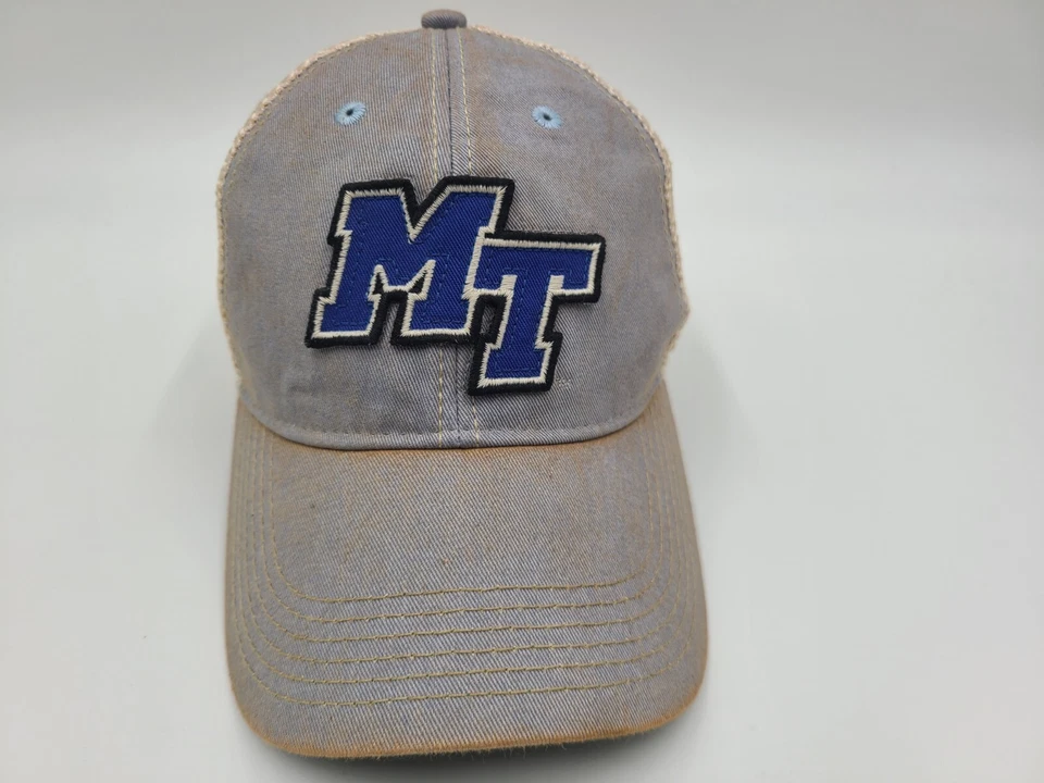 Middle Tennessee State MTSU Blue Raiders Distressed Mesh Snapback Hat Cap NCAA - Image 1 of 4