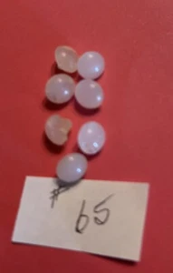 Lot 7 Vtg Antique Milk GLASS buttons Tiny Baby /doll Shank RARE - Picture 1 of 2