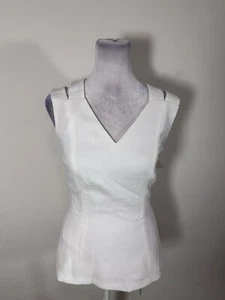 Hugo Boss Women’s White Color Sleeveless Top Size 2 - Picture 1 of 6
