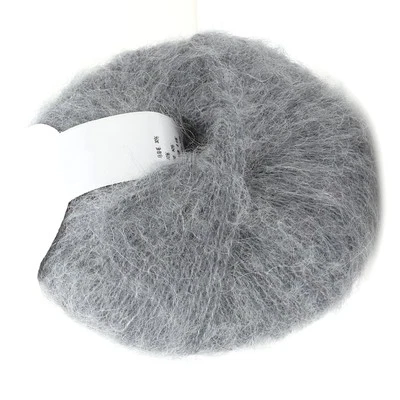 Beliebtes Weiches Mohair-Pashm-Strickgarn Aus Angora-Langwolle Heiß (hellgrau) - Bild 1 von 4