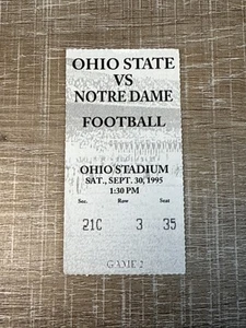 1995 Notre Dame at Ohio State College Football Ticket Stub Buckeyes Irish NCAAF - Bild 1 von 10