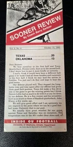 10/13/1980 Sooner Review By Coach Barry Switzer Oklahoma Sooners vs Texas - Picture 1 of 3