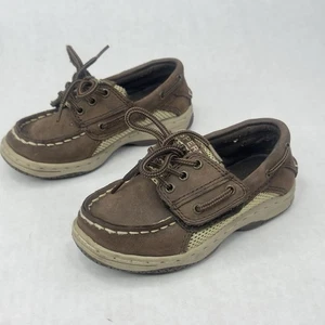 Sperry Schlüsselband AC Boot Kleinkind Jungen Größe 8m Freizeit Schule Schuhe braun hellbraun - Bild 1 von 7