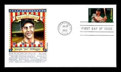 DR JIM STAMPS US COVER JOE DIMAGGIO BASEBALL YANKEE CLIPPER FDC PANDA CACHET - Image 1 of 2