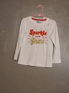 Epic Threads Girls White Sparkle and Shine Long Sleeve Shirt NWT Size 4T - Picture 1 of 9