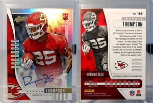 Panini Absolute 2019 - #165 Darwin Thompson RC automático 45/100 - Kansas City Chiefs - Imagen 1 de 1