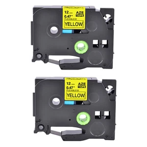 Compatible with Brother PT-1160 TZ TZe-FX631 Yellow Flexible Label Tape 12mm 2PK - Picture 1 of 12