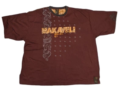 Camisa Marca Makaveli Vintage Bandana Hombre Camiseta Talla 5X Marrón Foto 1 de 4