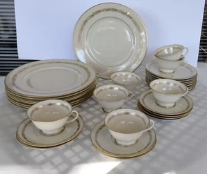 Franciscan Arcadia Gold China Laurel Leaf Rim - Set Of 8 - Picture 1 of 4