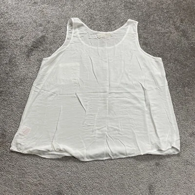 Faded Glory Blouse Womens XXL White Sleeveless Round Neck Rayon Lightweight Top - Image 1 of 4