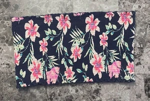 VICTORIA'S SECRET PINK LARGE TROPICAL PALM RUCHED SCRUNCH STRETCH BANDEAU BRA - Picture 1 of 6