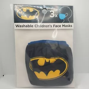 Kids Batman Face Mask Set of 3 DC Comics Superhero Washable Mask - Picture 1 of 2