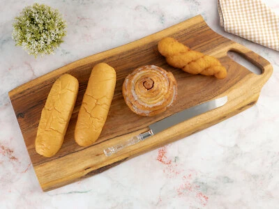 Servierbrett Dekotablett Viking Echtholz Vegan  60x23cm Dekobrett Akazie massiv - Bild 1 von 4