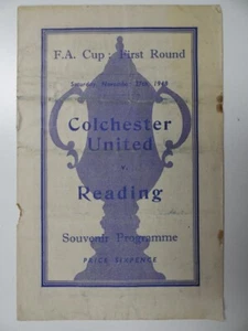 COLCHESTER UNITED v READING | 1948/1949 | FA CUP R1  | 27 NOV 1948 | ABANDONED - Picture 1 of 3