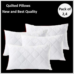 Quilted Pillows 2x 4x Pack Hotel Quality Bounce Back Deep Filled Pillows 29x19'' - Picture 1 of 4