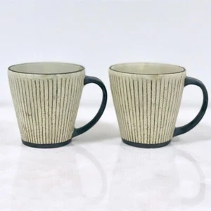 Akio Nukaga Pleated Work Mug Cup Pair Set hand made NEW JAPAN - Picture 1 of 4
