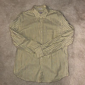 J Crew Broken In SLIM Oxford Hemd Herren Large gelb/blau Bio Baumwolle Knopf - Bild 1 von 3