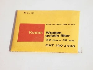 Kodak Wratten No. 0 Gelatin 2" x 2" (50mm) Square Filter New Unopened - Picture 1 of 2