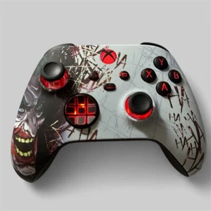 Soft Red & Black Joker - RGB LED -Custom Wireless Controller For Xbox Or PC - Picture 1 of 6