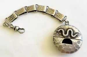 Antique Art Nouveau Sterling Figural Whistle, Snake - Picture 1 of 6