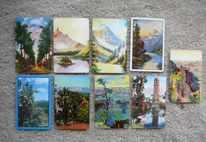 9 VINTAGE SWAP PLAYING CARDS BLANK BACKS - SCENIC GRAND CANYON CALIFORNIA WEST - Picture 1 of 7