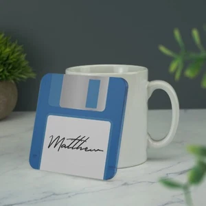 Personalised Floppy Disk Printed Acrylic Drinks Coaster Novelty Coaster Gift - Picture 1 of 12