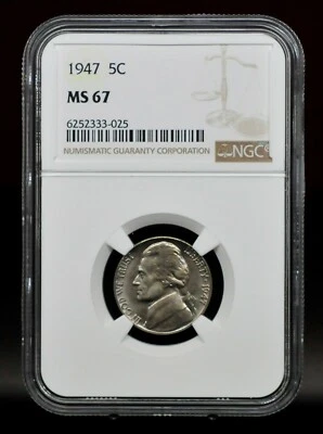 1947 NGC MS67 Jefferson Nickel [071DUD] - Image 1 of 4