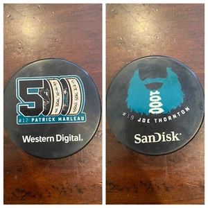 Marleau 500 Tore Thornton 1000 Spiele San Jose SJ Sharks Puck SGA KOSTENLOSER VERSAND - Bild 1 von 5